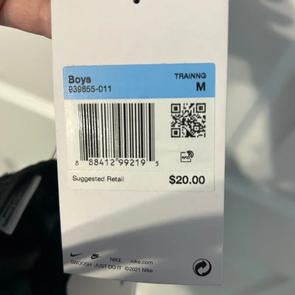 3/$15 Nike Black Shorts with White Swoosh - Kids - Picture 5 of 5